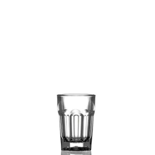 Plastik Schnapsglas Remedy 2,5 cl. Lassen Sie es mit Ihrem Logo bedrucken oder gravieren